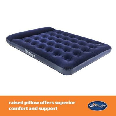 Silentnight Camping Collection Flock Airbed - Footpump - Blue - Double