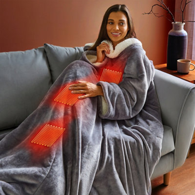 Heated wearable blanket hotsell