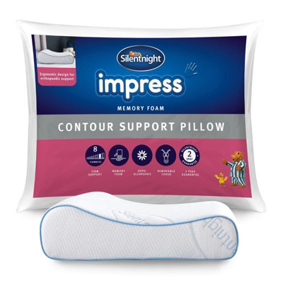 Silentnight Memory Foam Pillow Contour Neck Support Firm Deluxe