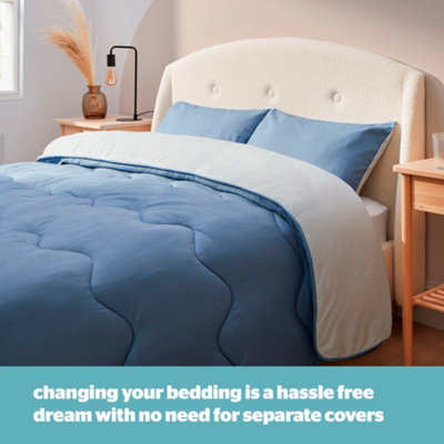 SLEEP ZONE Luxury Microfiber Bed Sheet Set – 120GSM Temperature Regulating Sheets, Stone Blue King