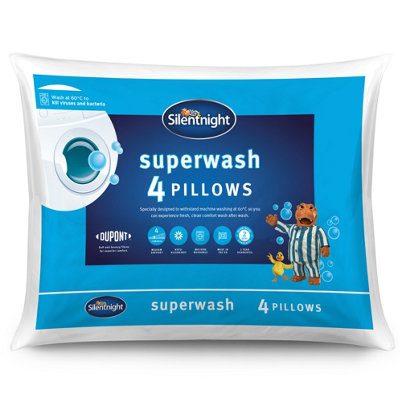 Silentnight Superwash 500G Pillow 4 Pack DIY at B&Q