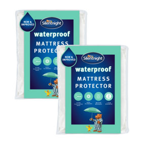 Silentnight Waterproof Mattress Protector - Small Double - 2 Pack