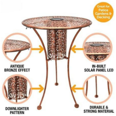 Silhouette Solar Powered Patio Table LED Lighting Moroccan Style Pre-Lit Garden Decking Outdoor - 3