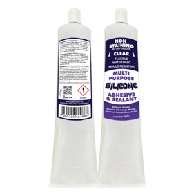 Silicone Adhesive and Sealant 80ml - Non-Staining No Oily Residue - Clear