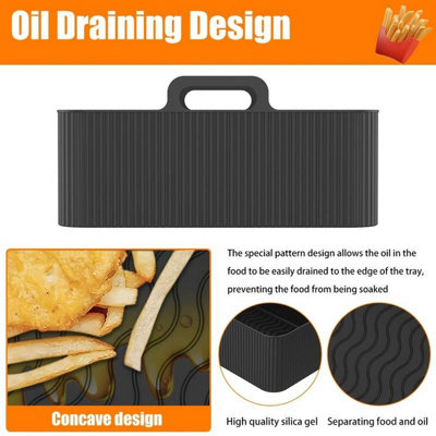 Silicone Air Fryer Liner Rectangle Slim Reusable Liner 19.5 x 11.5cm - 5