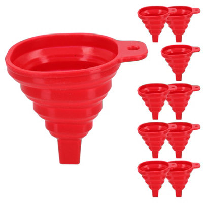 Silicone Flexible Mini Collapsible Folding Foldable Funnel -40c - 230c Kitchen 10pk