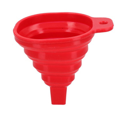 thumbnail image 2 of Handy Housewares 4\" Wide Space-Saving Collapsible Flexible BPA Free Silicone Kitchen Funnel Red 2 of 11