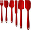 Silicone Spatulas for Baking and Cooking with Easy Storage Hanging Holes (Multi Pack Red - 6 Pack)