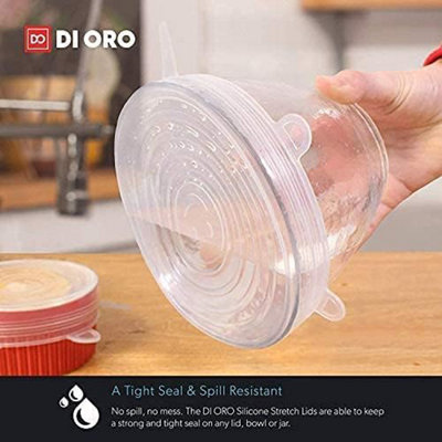 Fridja 100 Pack Reusable Elastic Bowl Covers With Stretch PE Plastic Food Storage Cover Plate Wrap Leftovers Meal Prep