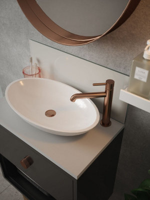 Silk Grey - Self Adhesive - Toughened Glass Bathroom Splashback 250mm x 500mm x 4mm
