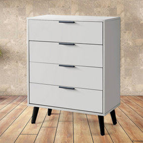 Silk Grey Wide Chest of Drawers (4 Drawers)