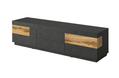 Silke TV Cabinet - Contemporary Handle-Free Design in High-Quality Laminated Board - W2060mm x H540mm x D500mm