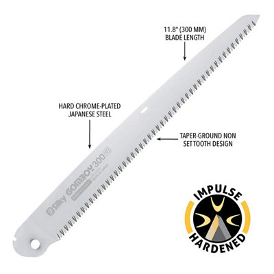 Silky GomBoy 300mm Replacement Blade – Medium Teeth, 8.5 TPI, Hard Chrome-Plated, Professional Quality For Pruning Saws