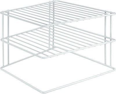 Silos corner cupboard insert, 2 levels, 25 x 25 x 19 cm, white