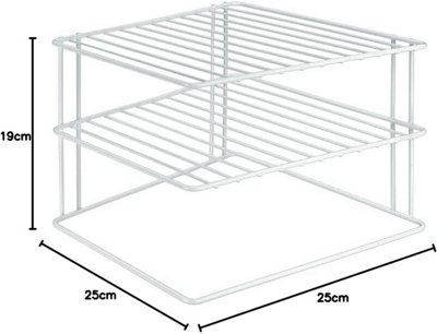 Silos corner cupboard insert, 2 levels, 25 x 25 x 19 cm, white