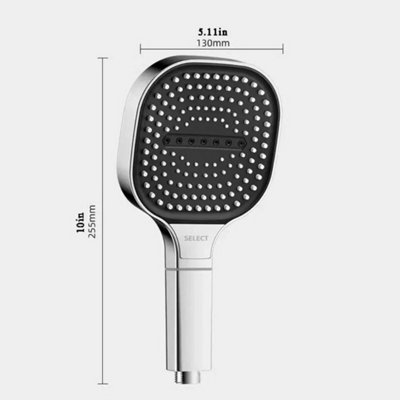 Silver 13CM Large Panel Shower Head 3 Modes Shower Replacement ...