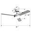 Silver 3 Blade Ceiling Fan Lights with Remote Control 42 Inch