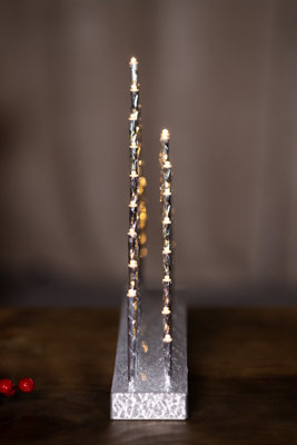 Silver 33 Bulb Christmas Pipe Candle Bridge - 4