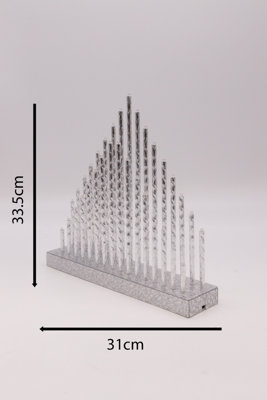 Silver 33 Bulb Christmas Pipe Candle Bridge - 6
