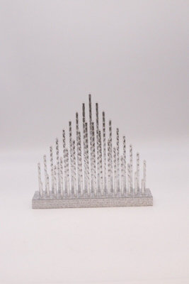Silver 33 Bulb Christmas Pipe Candle Bridge - 8