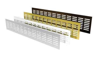 Silver Aluminium Overflow Air Vent Grille  - 480mm X 80mm