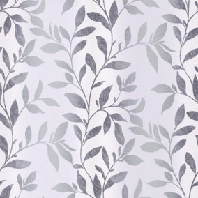 Silver and White Ombre Leaf's And Branches Wallpaper Tie Dye Matt Vinyl
