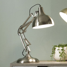 Silver Angled Task Table Lamp Study Desk Like