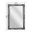 Silver Antique Decorative Rectangle Oversized Framed Mirror for Wall 90 x 60CM