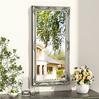 Silver Antique Decorative Rectangle Oversized Mirror for Wall 120 x 60CM