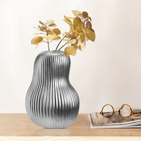 Silver Artistic Gourd Porcelain Vase Tabletop Decor 190 x 265 mm