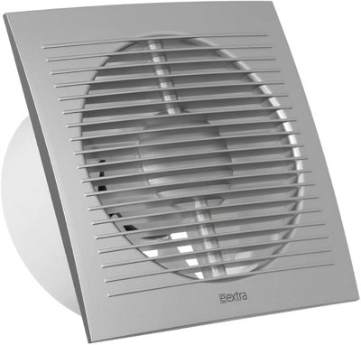 Silver Bathroom Extractor Fan 150mm with Timer