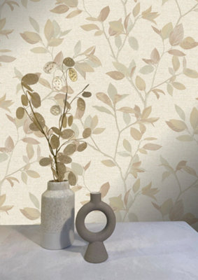 Silver Birch luxury textured wallcovering - rust