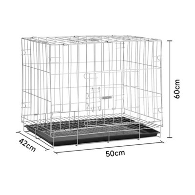 Silver Cat Dog Rabbit Metal Pet Cage with Tray