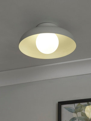 SILVER CEILING FLUSH WITH GLASS SHADE