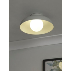 SILVER CEILING FLUSH WITH GLASS SHADE