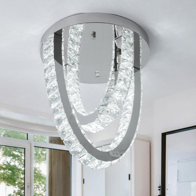 Silver Ceiling Light LED Ceiling Lamps Chandelier 3 Color Lights 30cm