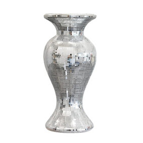 Silver Ceramic Mirrored Pot Vase