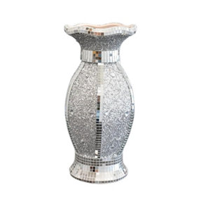 Silver Ceramic Mirrored Vase Glitter Flower Vase