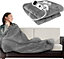 Silver Cosy Electric Heated Blanket Throw Fleece With Adjustable Control