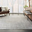 Silver Cream Luxurious Traditional Bordered Floral Rug Easy to clean Living Room and Bedroom-259cm X 351cm