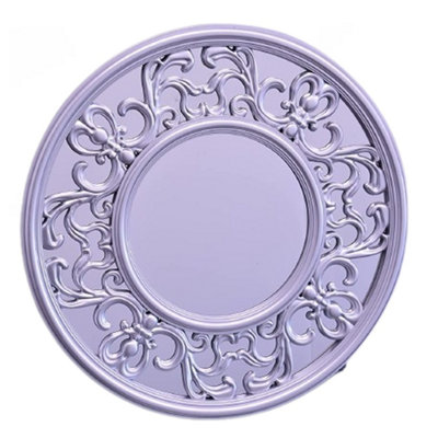 Silver Effect Horn Style Wall Mirror Antique Baroque 65cm