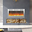 Silver Electric Fire Wall Mounted or Insert Fireplace 12 Flame Colors 40 Inch