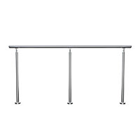Silver Floor Mount Stainless Steel Handrail for Slopes and Stairs 240cm W x 110cm H