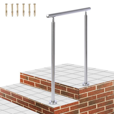 Silver Floor Mount Stainless Steel Handrail for Slopes and Stairs 60cm ...