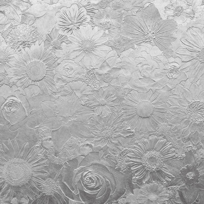 Silver Flowers Mural - 384x260cm - 5452-8