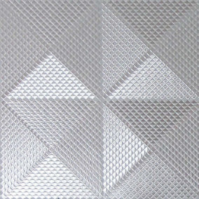 Silver Foil Diamond Geometric Wallpaper Textured Vinyl Shimmer Arthouse Gianni