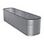 Silver Galvanized Raised Bed Kits Oval Outdoor Deep Root Planter Box for Vegetables Flower 240cm W x 80cm D