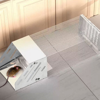 Silver Galvanized Steel Automatic Continuous Humane Mouse Trap Cage Rat Catcher 39x14x11cm