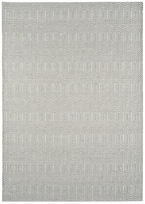 Silver Geometric Handmade Luxurious Modern Wool Easy To Clean Rug Dining Room Bedroom And Living Room-100cm X 150cm