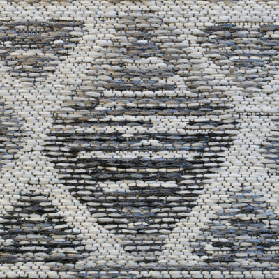 Silver Geometric Outdoor Rug, Geometric Stain-Resistant Rug For Patio, Garden, 5mm Modern Outdoor Rug-160cm X 230cm